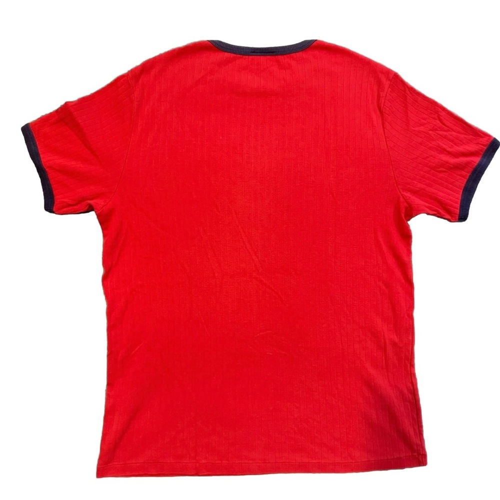 Vintage Y2K Polo Jeans Co Ralph Lauren Red Ribbed Knit Ringer Mens T-Shirt 2000s - Picture 2 of 10